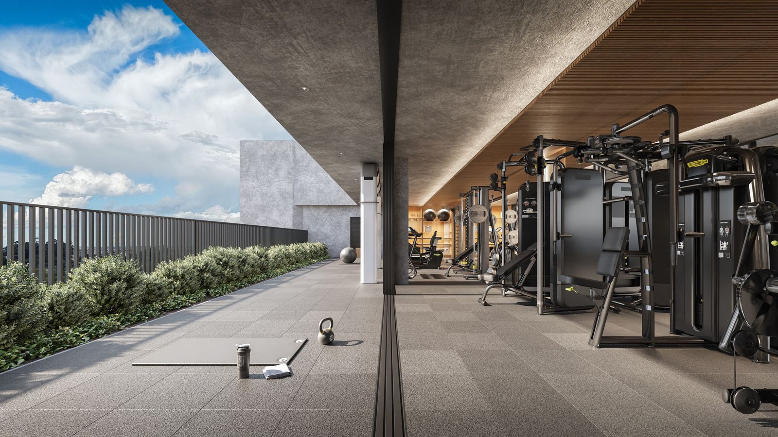 Academia do Icon com equipamentos Technogym